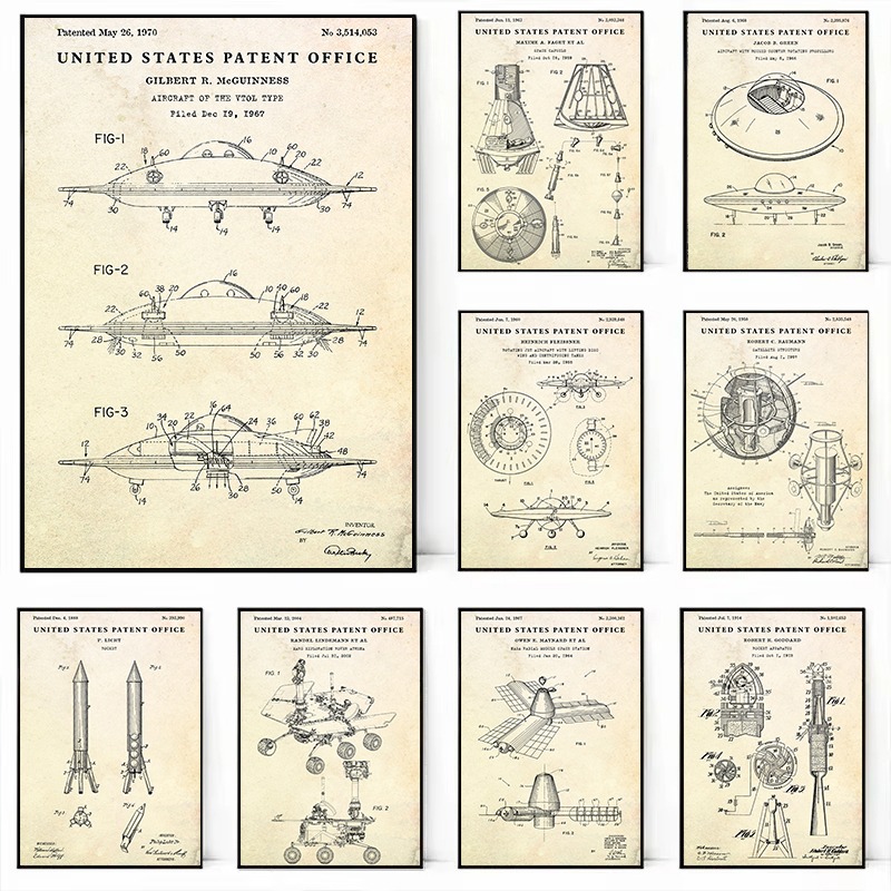 Vintage fliegende Untertasse U – Star Map Poster Bewertung und Preis