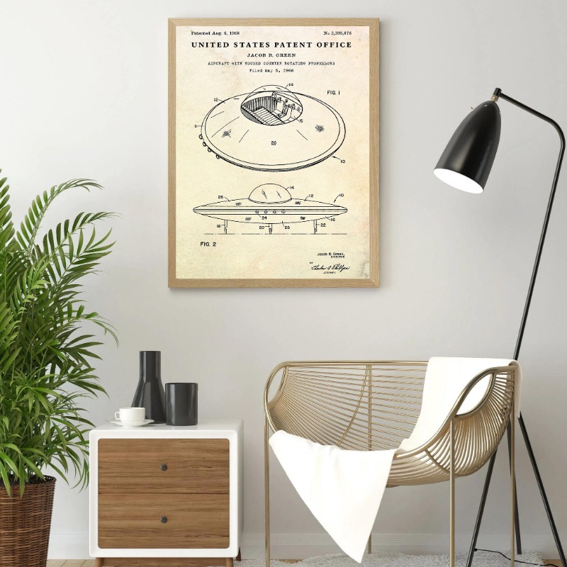 Vintage fliegende Untertasse U – Star Map Poster Bewertung und Preis